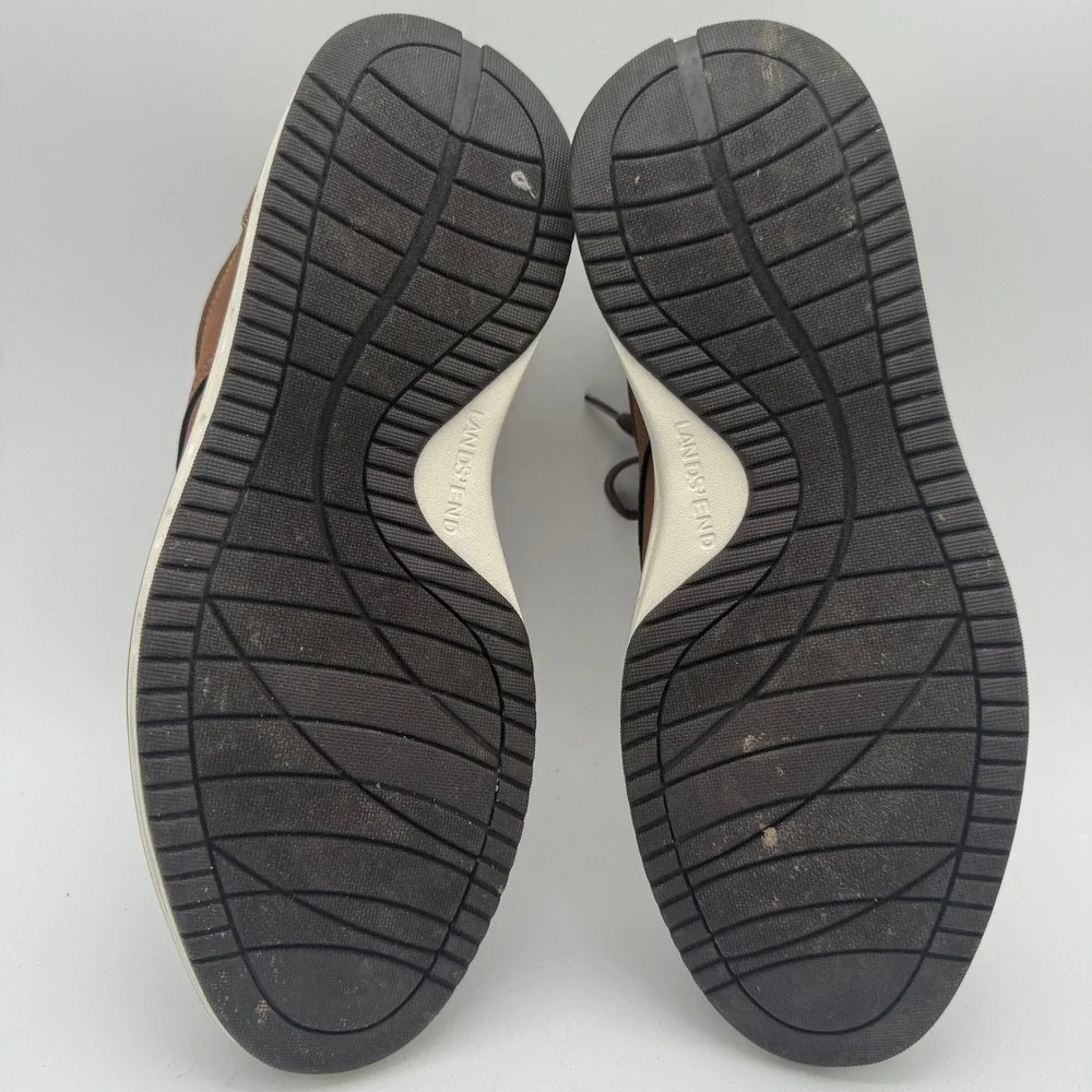 Lands' End Men's Size 9 Dark Tan Sport Oxford‎ Casual Shoes NIB